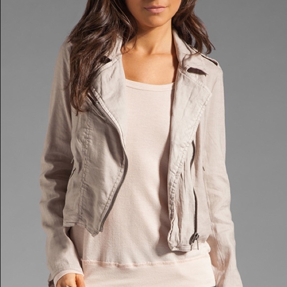 Free People Blush Linen Moto Jacket - Picture 2 of 8